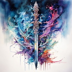 Magisches Schwert - Watercolor